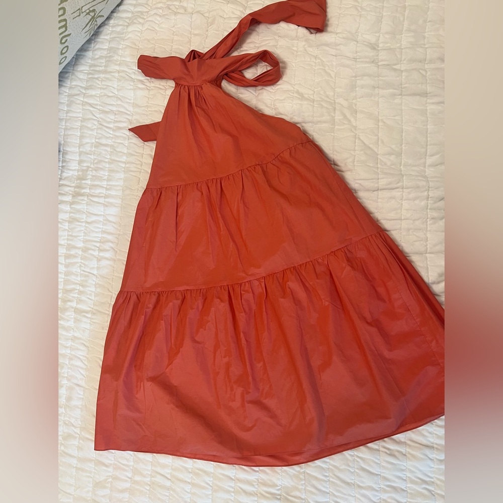 NWT Theory Sz S/P Coral Halter Dress.